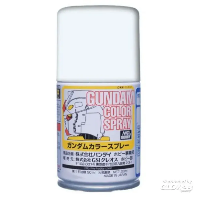 Peinture Mr Hobby -Gunze Gundam Color Spray (10ml) MS White Populaire