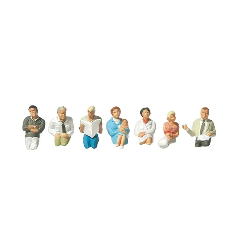 7 passagers assis sans jambes - Preiser 10298 - HO 1/87 Achat Immédiat