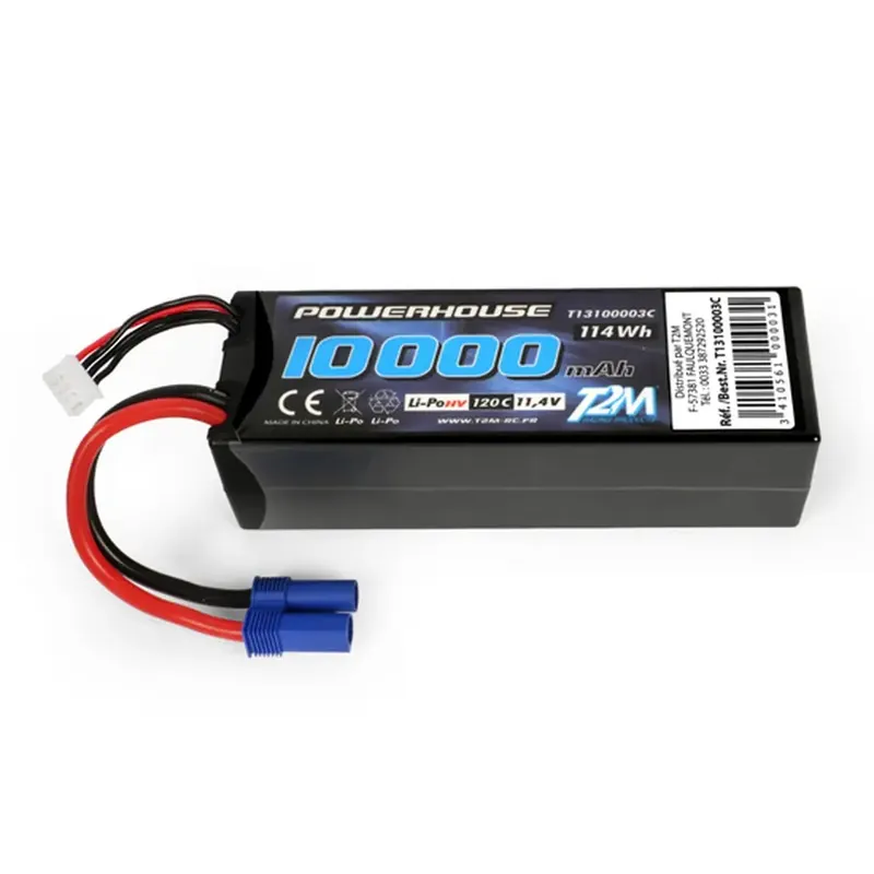 Accu LiPo 3S HV 11.1V 10000mAh 120C - T2M T13100003C Expédié Aujourd'hui