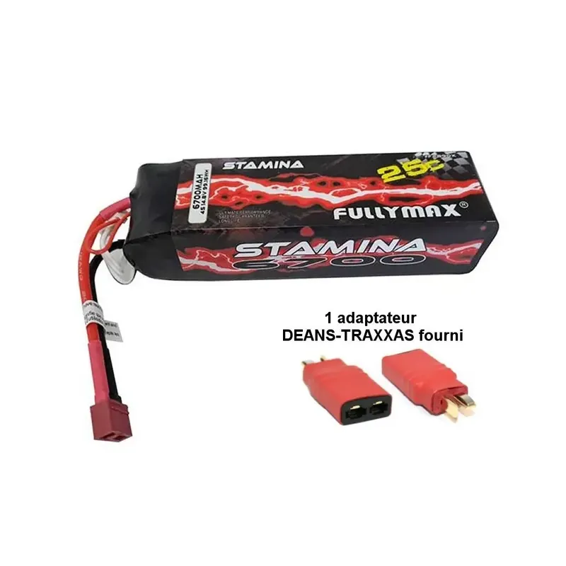 Prix Cassé Batterie LiPo 4S 14,8V 6700mAh 25C Dean ( adaptateur Traxxas ) - Traxxas F2890X