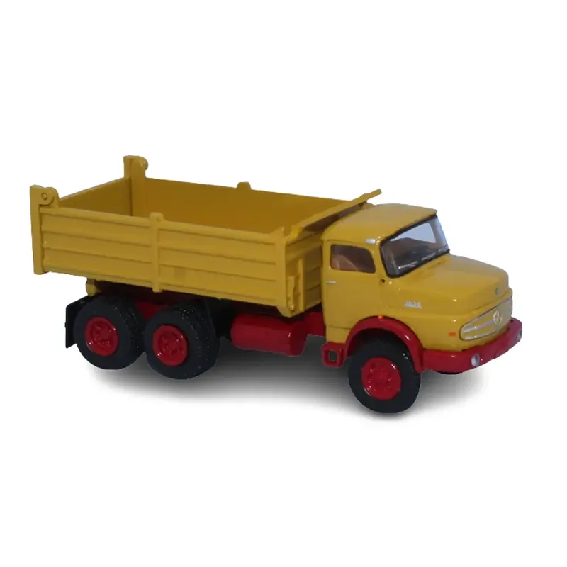 Camion Mercedes Benz LAK 2624 jaune et rouge, benne BREKINA 81152 - HO 1/87 - Authentique