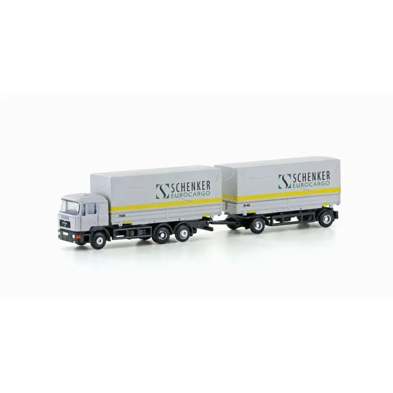 Offre Limitée Camion remorque caisse mobile MAN F90, 3 essieux Schenker Cargo - Lemke 4633 - N 1/160