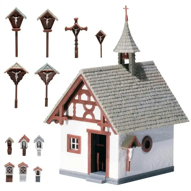 Commande En Gros Chapelle avec calvaires - Faller 130235 - HO 1/87 - EP II