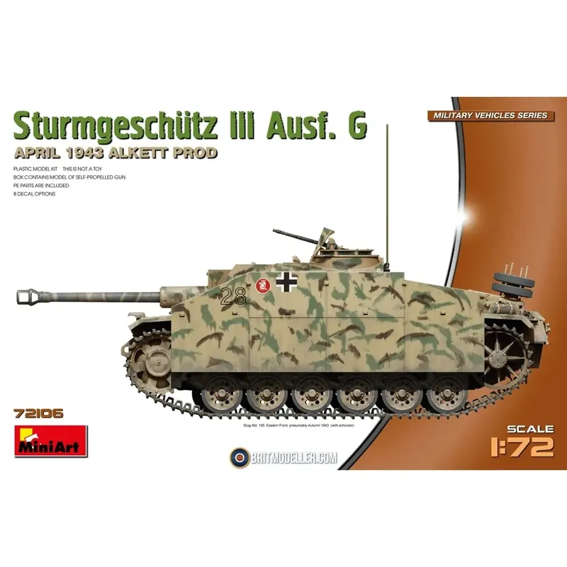 Char Sturmgeschutz III AUSF.G Avril 1943 - Miniart 550072106 - 1/72 Nouvel Arrivage