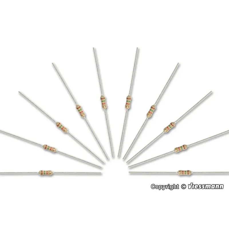 Offre Du Jour Lot de 10 Fiches Technique - Résistances - 1.5kOhm - Viessmann 6836 - Toutes Echelles