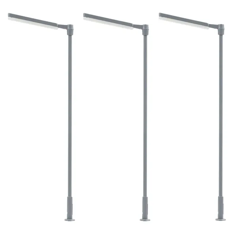 Lot de 3 lampadaires modernes LED - Faller 180121 - HO 1/87 Pas Cher