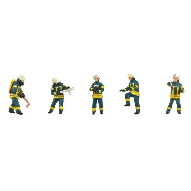 Lot de 5 pompiers époque VI - Set n°2 - Faller 151638 - HO 1/87 Nouvel Arrivage