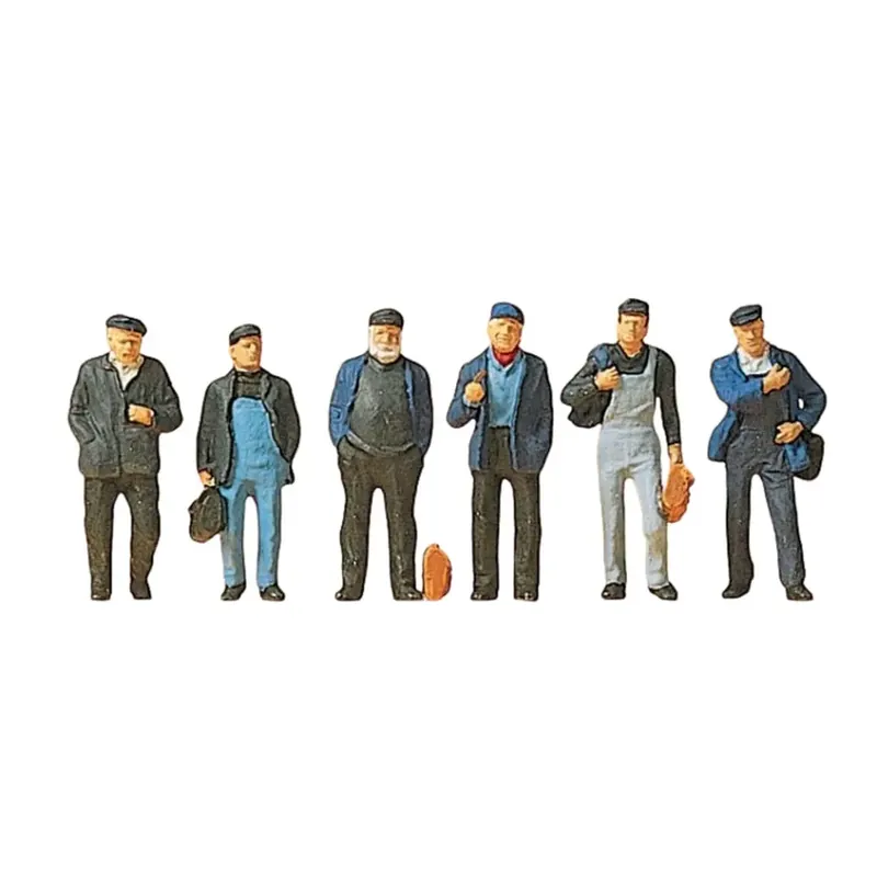 Lot de 6 ouvriers - Preiser 10350 - HO 1/87 Super Prix