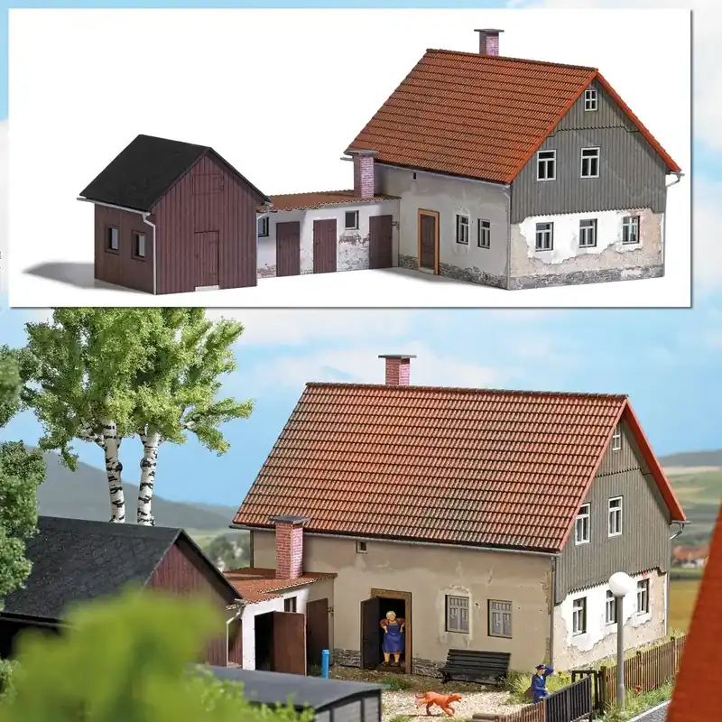 Top Vente Maison avec remise en extension - Busch 1909 - HO 1/87