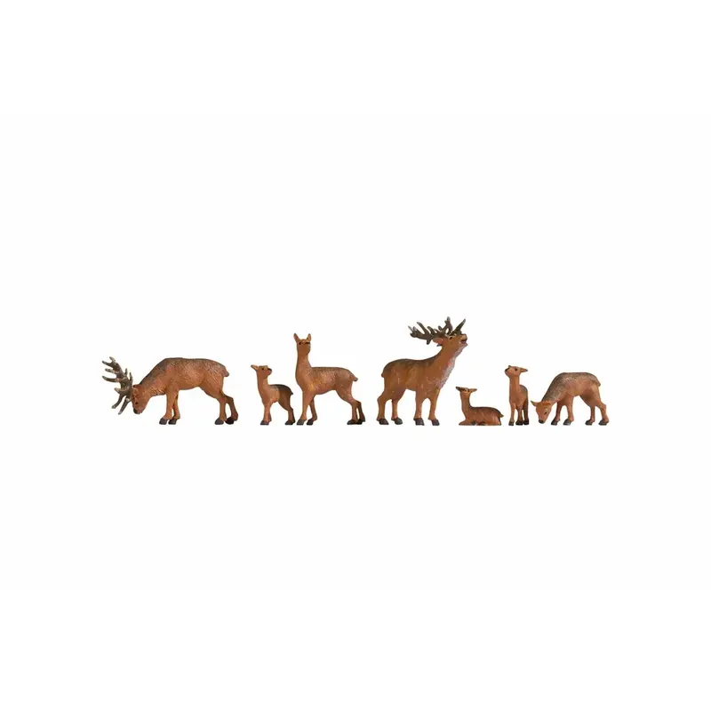 Pack de 2 cerfs, 4 faons et 1 biche NOCH 15732 - HO 1/87ème Super Prix