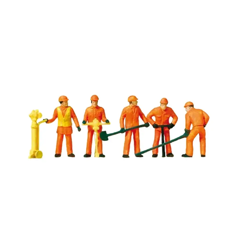 Super Prix Pack de 5 Employés de la Voirie + Accessoires - Preiser 14035 - HO 1/87