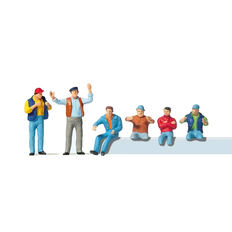 Certifié Pack de 6 Camionneurs - Figurine - PREISER 10038 - Échelle HO 1/87ème