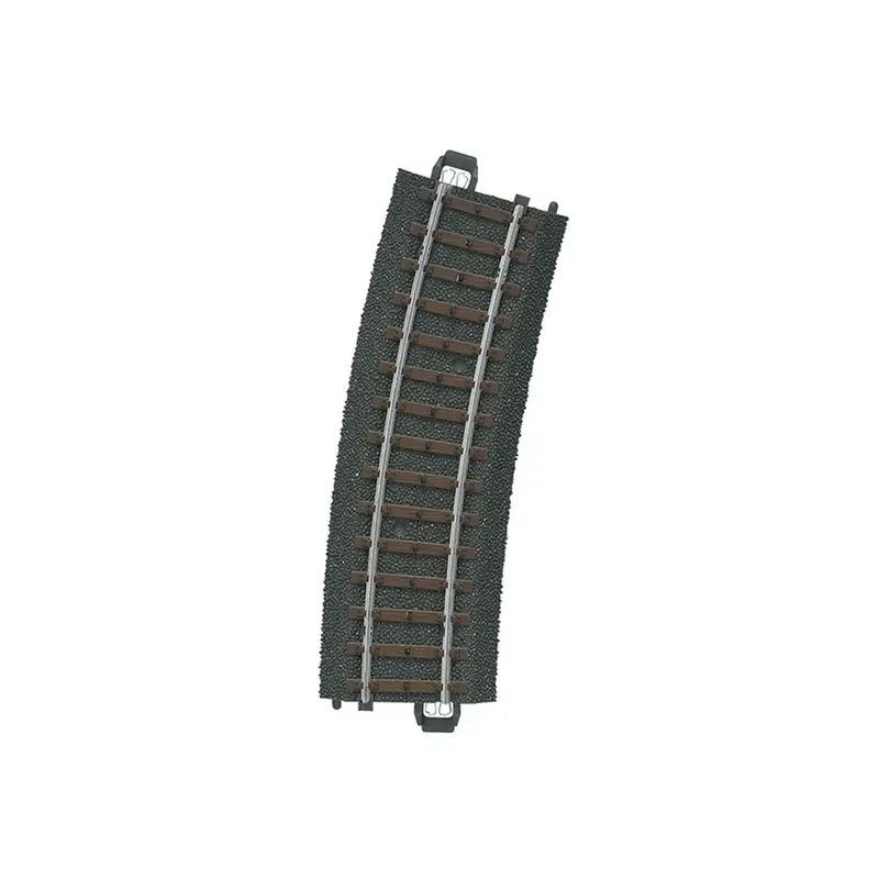 Rail courbe ballasté - Marklin 24215 - HO 1/87 - Code 83 - Voie C - Angle 15° - Rayon 437,5mm - 3R Réduction