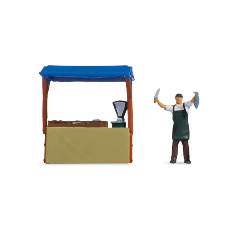 Scène stand de poissons - Noch 16503 - HO 1/87 Prix Cassé