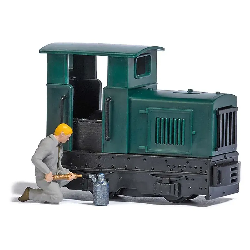 Scénette "Huiler la Locomotive" avec personnage - BUSCH 12454 - HO 1/87 Seulement Aujourd'hui