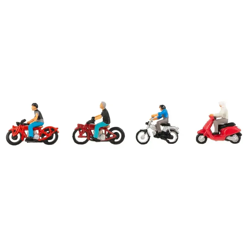 Promotion Saisonnière Set de 4 motocyclistes /personnages, motos et scooters FALLER 151669 - HO 1/87 -