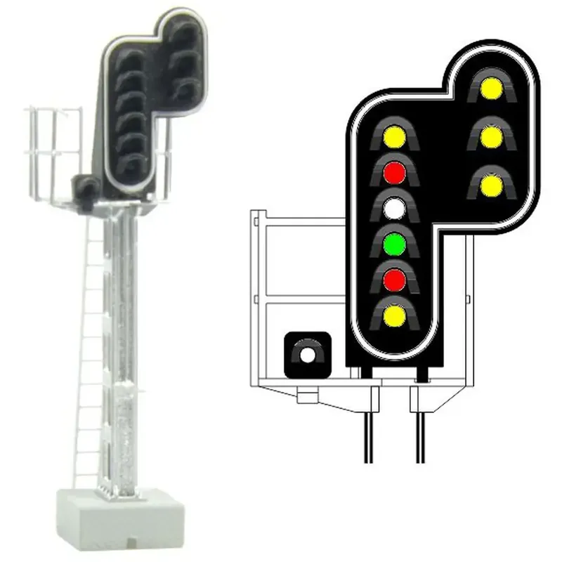 Vente Directe Signal 10 feux 2xJaune/rouge/blanc/vert/ rouge/jaune/blanc/2xjaune MAFEN 413216