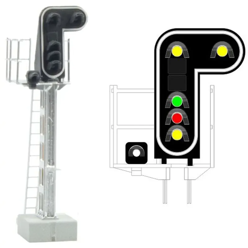 Signal 6 feux LED 2xJaune/vert/rouge/jaune/Blanc MAFEN 413208 SNCF - N Expédié Aujourd'hui