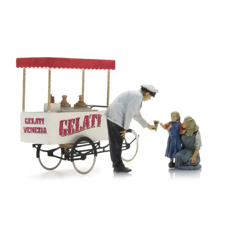 Vendeur de glaces avec mère et enfant - ARTITEC 5870101 - HO 1/87 Soldes