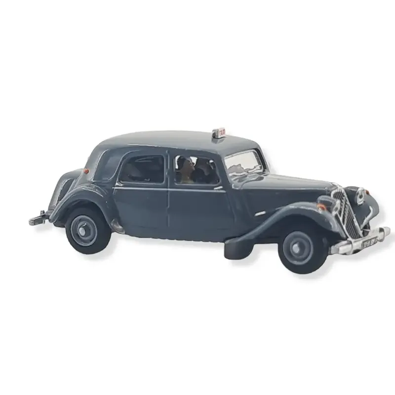 Voiture Citroën Traction 11B, taxi 1952 gris, 3 personnages SAI 1602 - HO 1/87 Remise