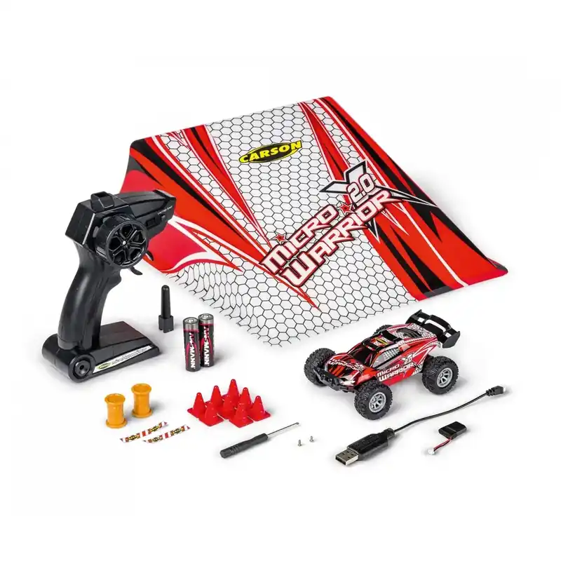 Voiture radiocommande Buggy Micro X-Warrior 2.0 - Carson 500404225 - 1/32 - Rouge - 2,4G 100% RTR Bon Plan