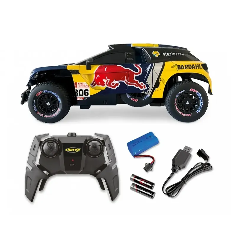 Meilleur Choix Voiture radiocommande Peugeot 3008 Rallye DKR LOEB 19 - Carson 500404311 - 1/16 - 100% RTR