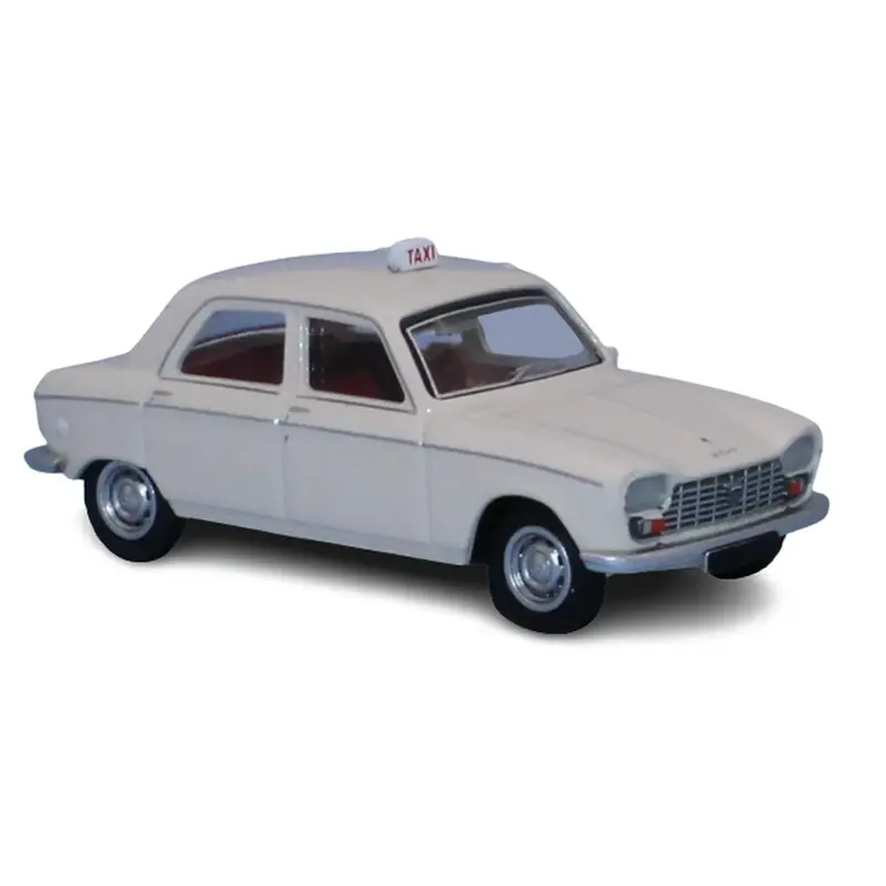 Dernier Modèle Voiture TAXI Peugeot 204 berline, 1968 blanche SAI 6260 - HO 1/87
