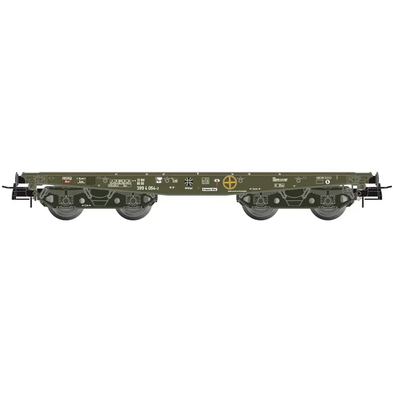 Wagon plat lourd SSy55 vert 064-2 - Artitec 20.284.29 - HO 1/87 - DB - Ep IV-V - 2R Meilleure Vente
