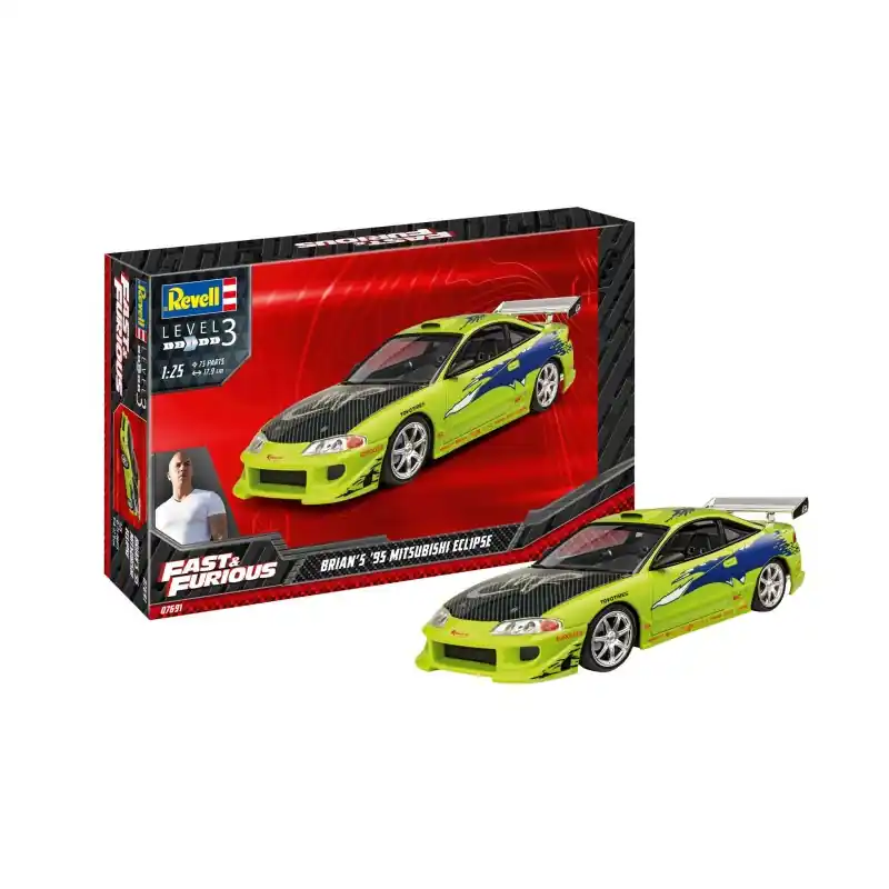 Jusqu'à Épuisement Des Stocks REVELL 67691 MODEL SET MAQUETTE F&F BRIAN‘S 1995 MITSUBISHI ECLIPSE 1/25