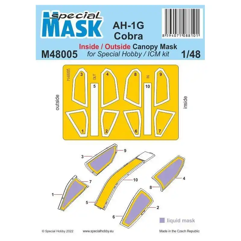 Meilleur Choix SPECIAL MASK M48005 AH-1G COBRA MASK 1/48