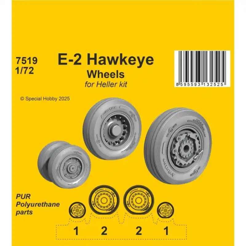 Prix Promo CMK 129-7519 DETAIL SETS E-2 HAWKEYE WHEELS 1/72 / FOR HELLER KIT