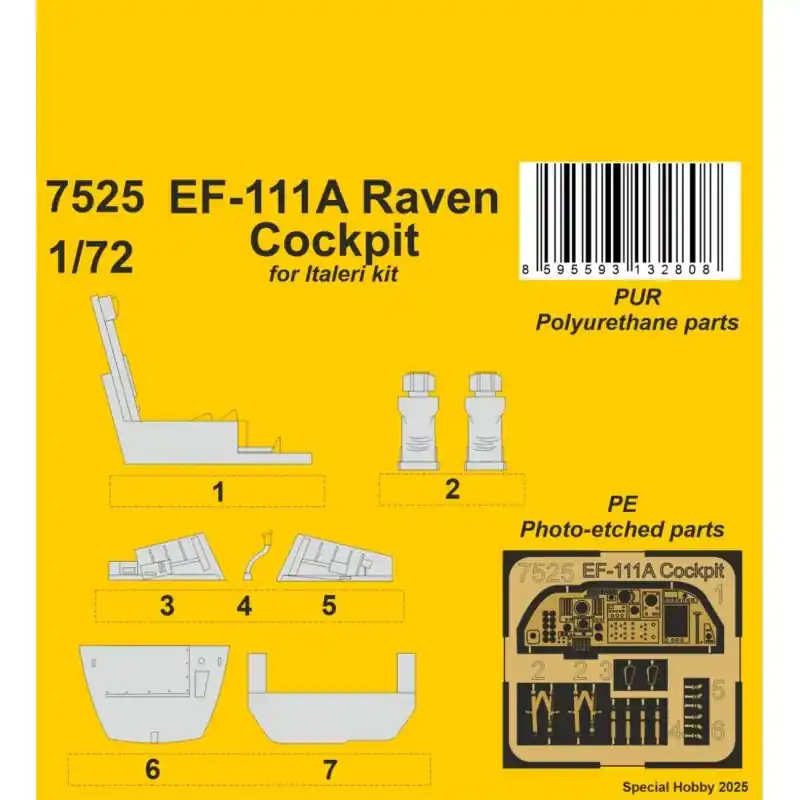 Certifié CMK 129-7525 COCKPIT EF-111A RAVEN 1/72 / POUR KIT ITALERI