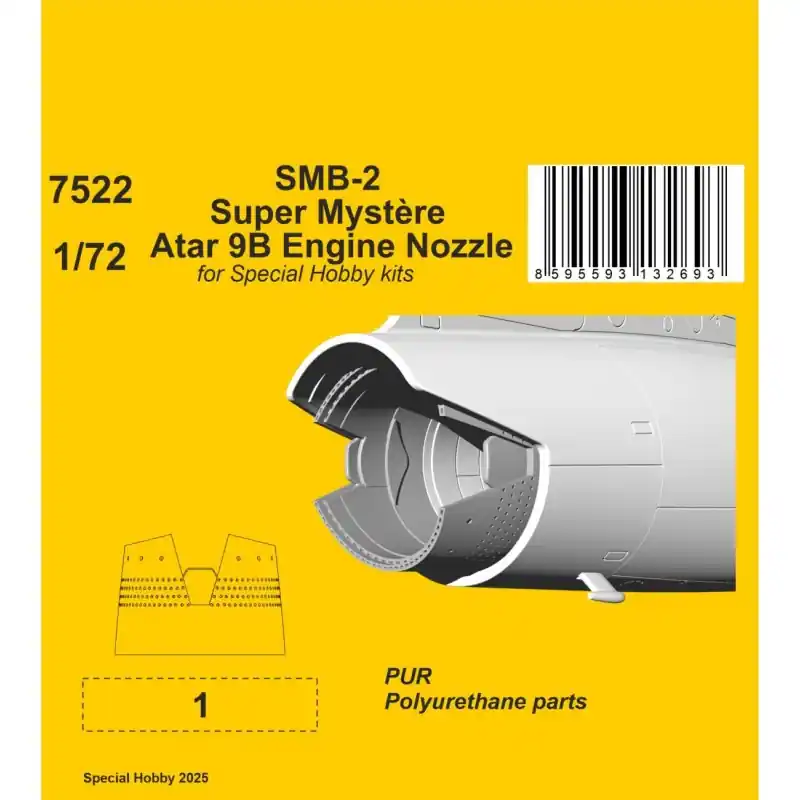CMK 129-7522 DETAIL SET SMB-2 SUPER MYSTÈRE ATAR 9B ENGINE NOZZLE 1/72 / FOR SPECIAL HOBBY KIT Petit Prix