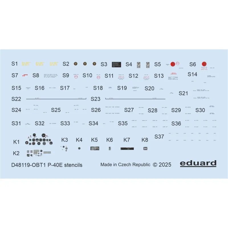 Soldes EDUARD D48119 DECAL P-40E STENCILS 1/48