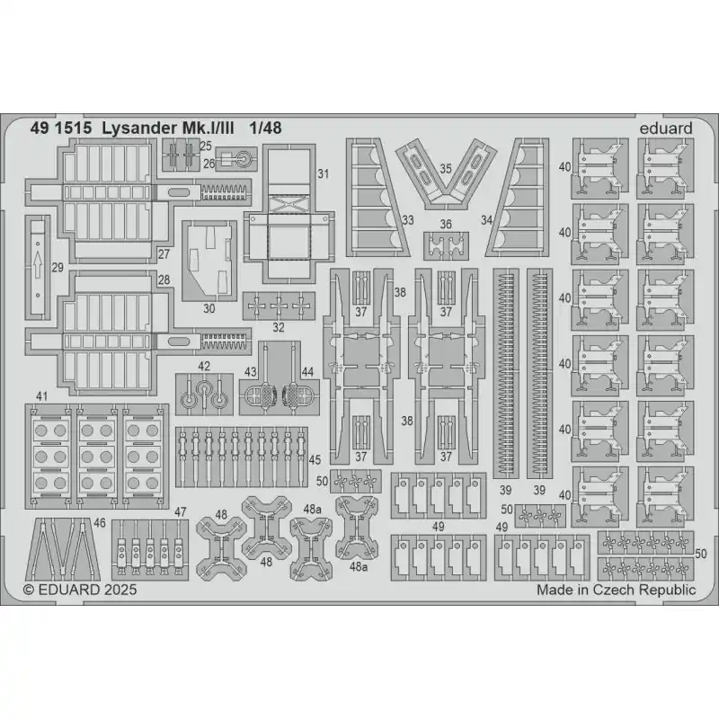 EDUARD 491515 PHOTODECOUPE LYSANDER MK.I/III 1/48 Prix Réduit