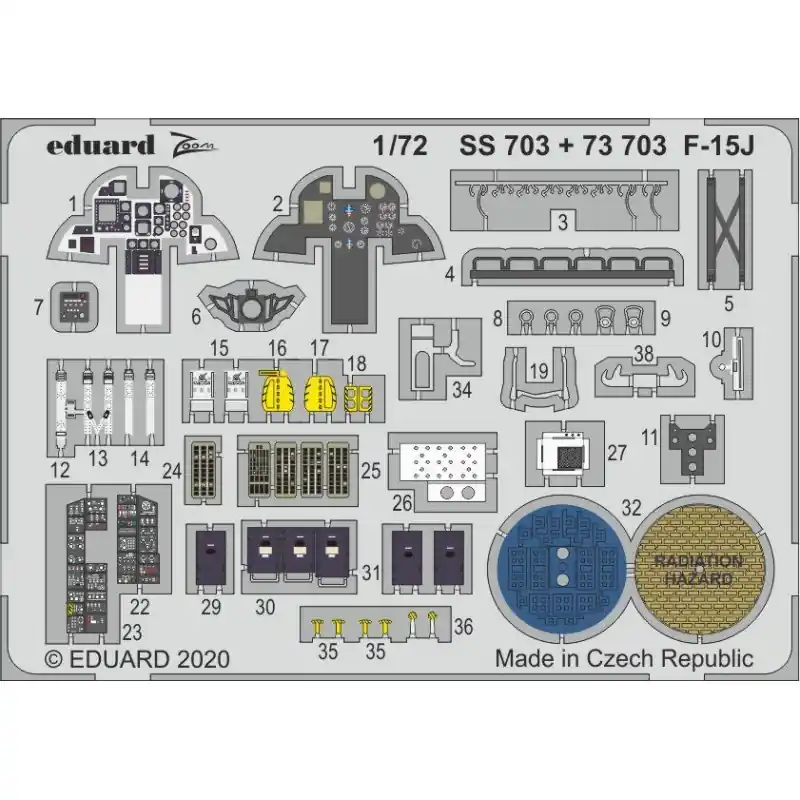 Vente Flash EDUARD SS703 PHOTODECOUPE AVION ZOOM SET F-15J (FOR GREAT WALL HOBBY KIT) 1/72