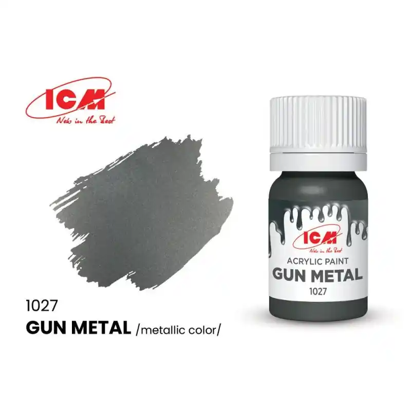 Commander Vite ICM 1027 PEINTURE METALLIC COLORS GUN METAL BOTTLE 12 ML
