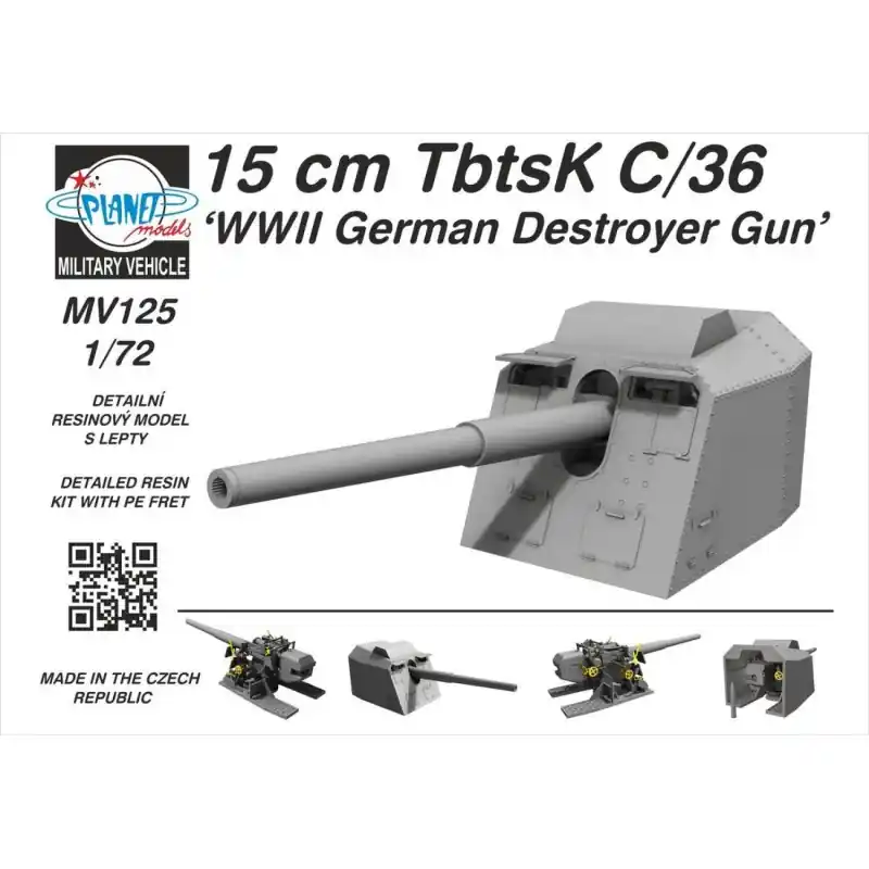CMK 129-MV125 15 CM TBTSK C/36 ‘WWII GERMAN DESTROYER GUN’ 1/72 Nouvel Arrivage