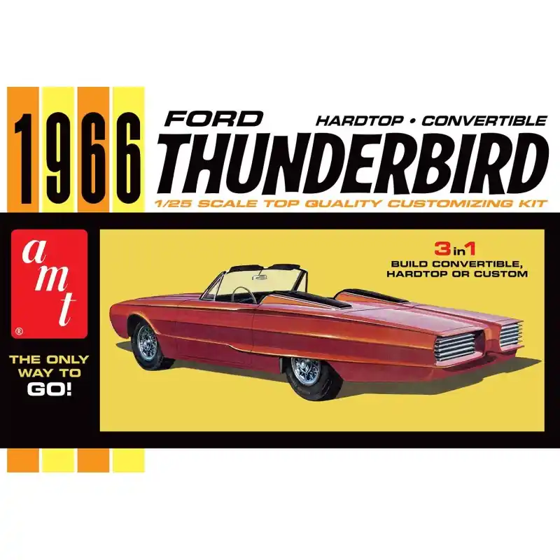 Nouvelle Collection AMT 1328 MAQUETTE VOITURE 1966 FORD THUNDERBIRD HARDTOP/CONVERTIBLE 1/25