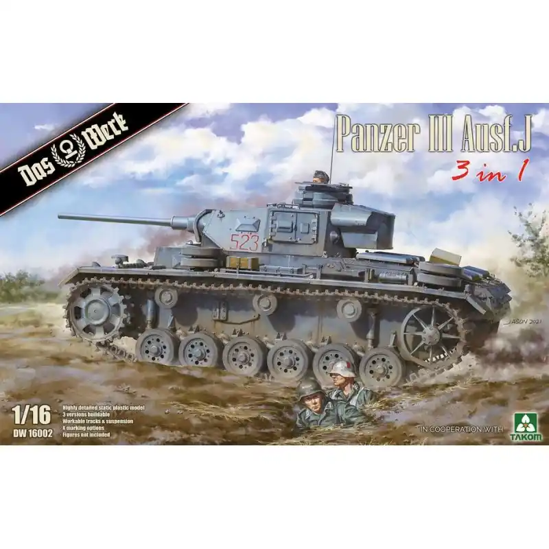 Retour Gratuit DAS WERK DW16002 MAQUETTE MILITAIRE PANZER III AUSF.J 3IN1 1/16