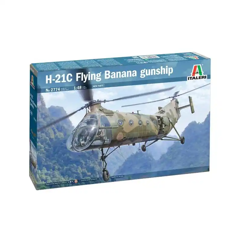ITALERI 2774 MAQUETTE HELICOPTERE H-21C FLYING BANANA GUNSHIP 1/48 Seulement Aujourd'hui