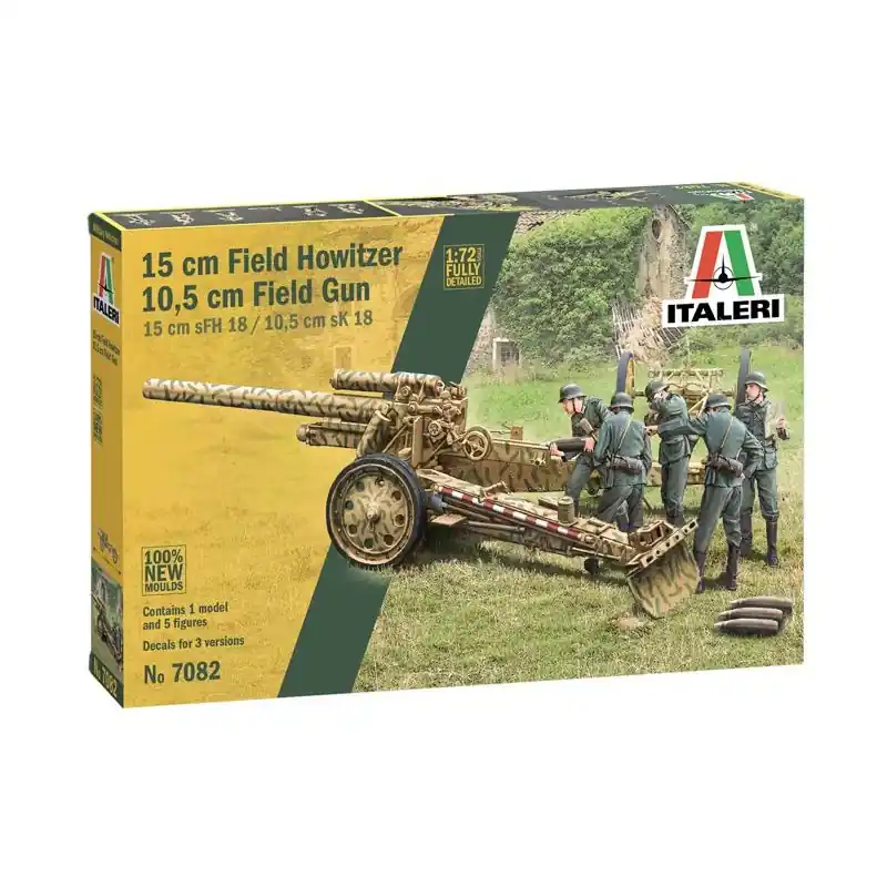 ITALERI 7082 MAQUETTE MILITAIRE CHAR 15 CM FIELD HOWITZER / 10,5 CM FIELD GUN 1/72 Satisfait Ou Remboursé