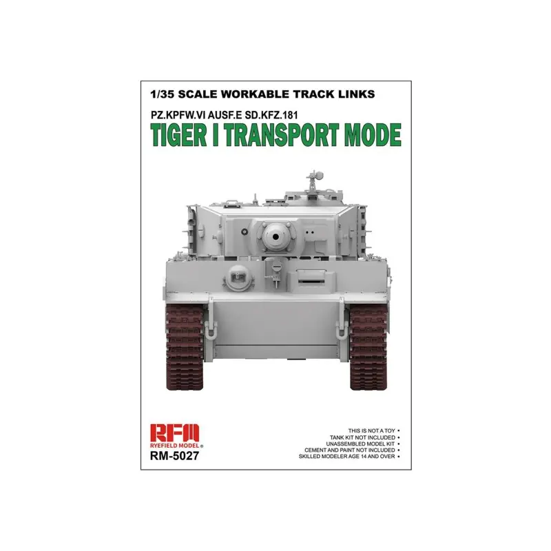 RYE FIELD MODEL 5027 TIGER I TRANSPORT WORKABLE TRACK LINKS 1/35 Expédition Rapide