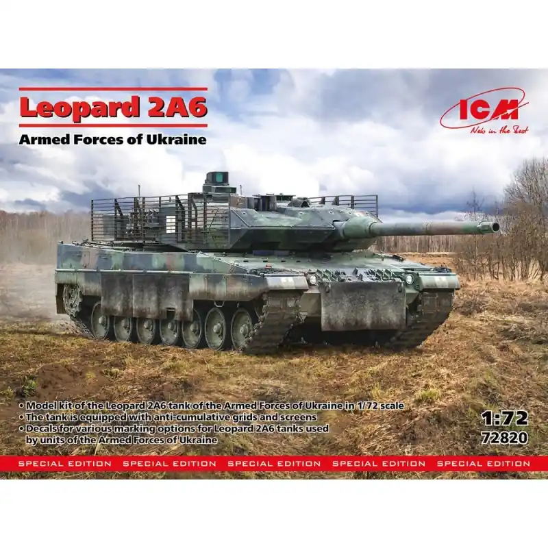 Solde ICM 72820 MAQUETTE LEOPARD 2A6 OF THE ARMED FORCES OF UKRAINE 1/72