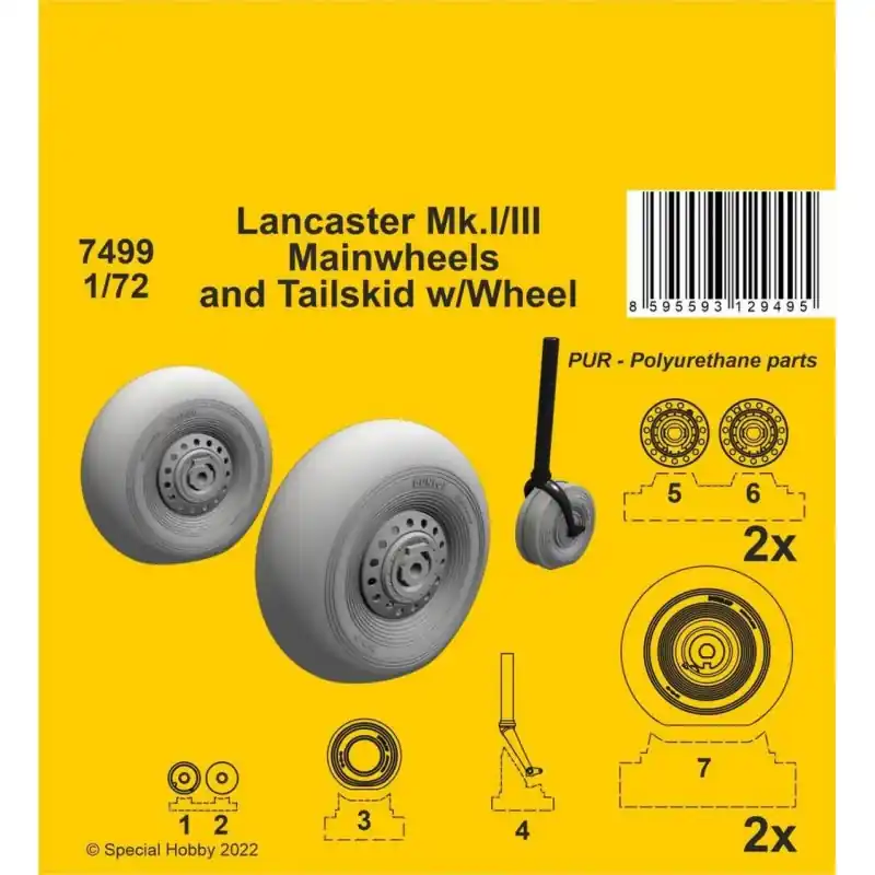 CMK 129-7499 LANCASTER MK.I/III MAINWHEELS AND TAILWHEEL W/LEG 1/72 Acheter En Ligne