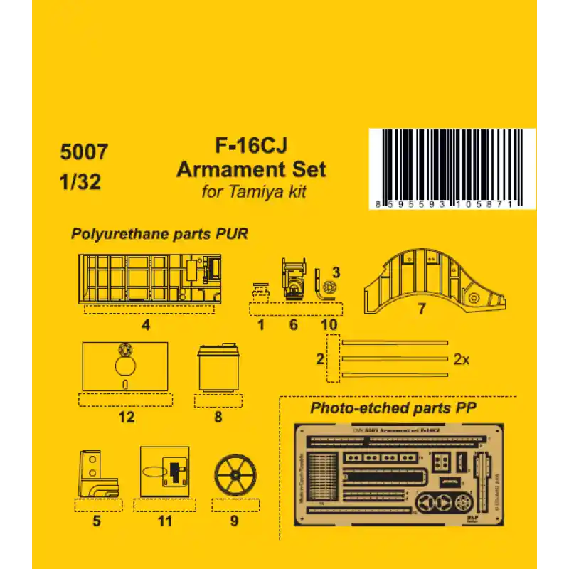 CMK 129-5007 F-16CJ - ARMAMENT SET FOR HAS 1/32 Vente Directe