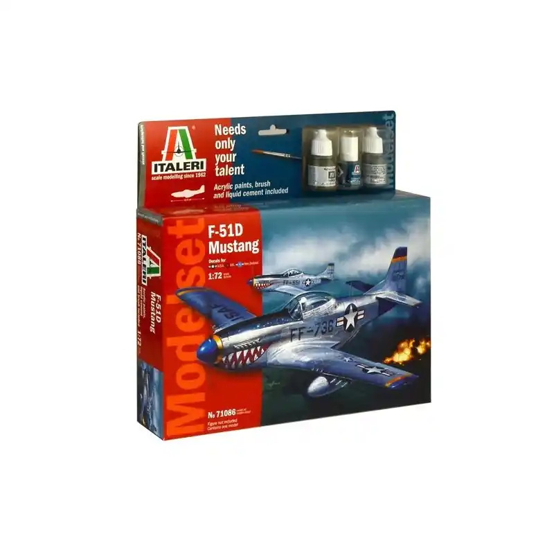 Populaire ITALERI 71086 MAQUETTE AVION F-51D MUSTANG MODEL SET 1/72