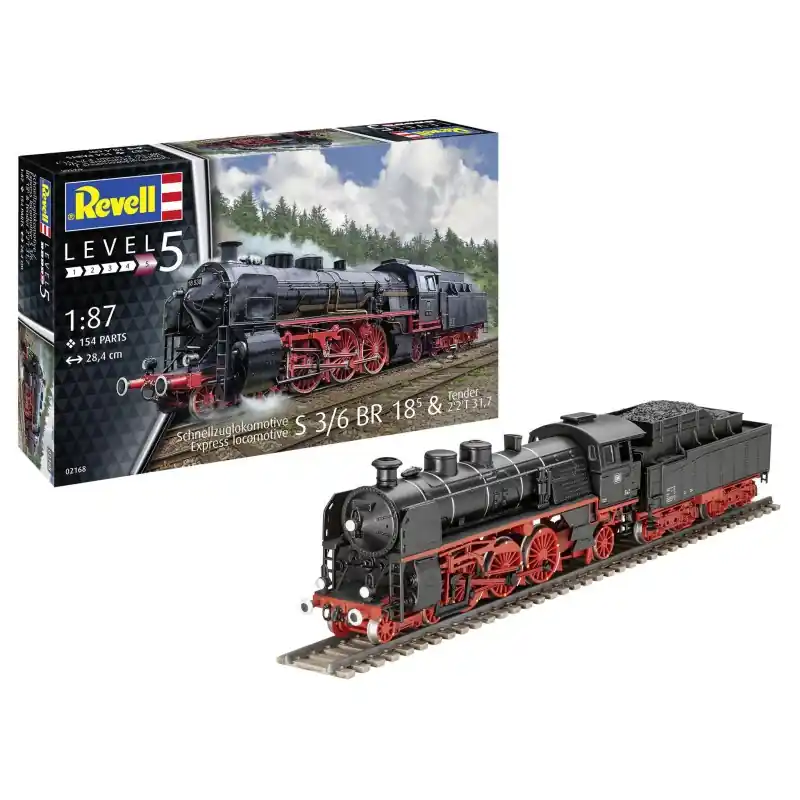 Marque REVELL 02168 MAQUETTE TRAIN EXPRESS LOCOMOTIVE S3/6 BR18(5) AVEC ANNEXE 2‘2‘T 1/87