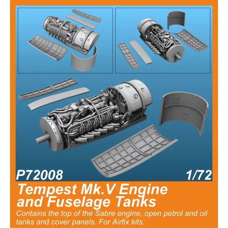 CMK 129-P72008 TEMPEST MK.V ENGINE AND FUSELAGE TANKS 1/72 FOR AIRFIX KIT / 3D PRINTED Bon Plan