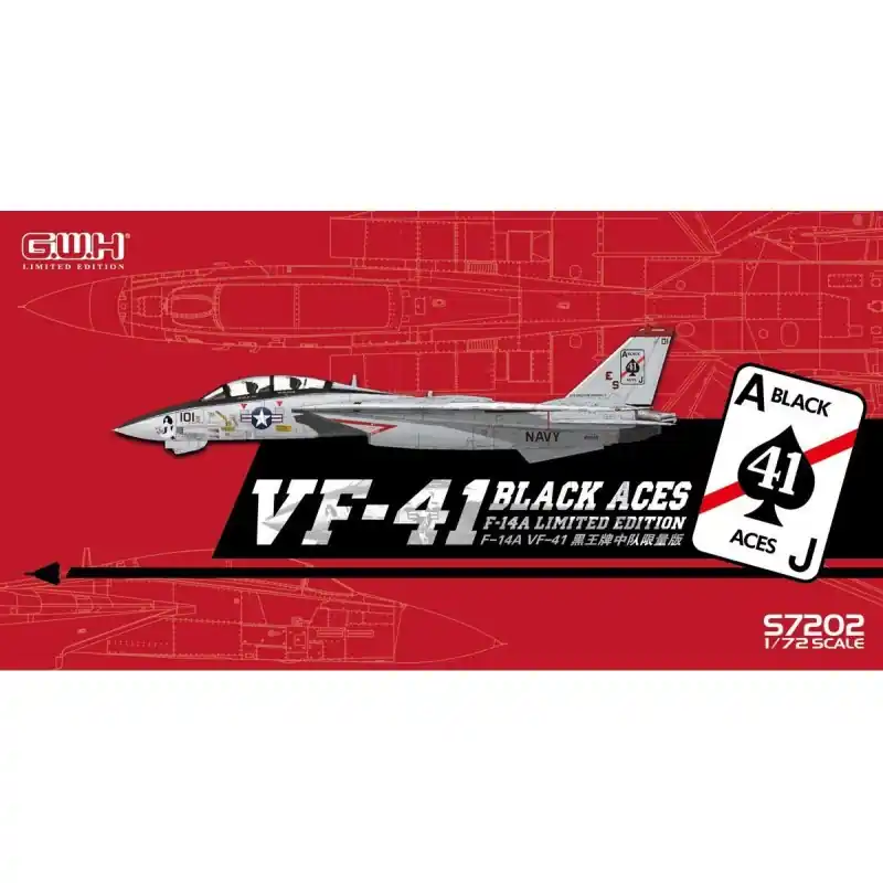 Expédition Rapide GREAT WALL HOBBY S7202 MAQUETTE AVION VF-41 BLACK ACES F-14A LIMITED EDITION 1/72